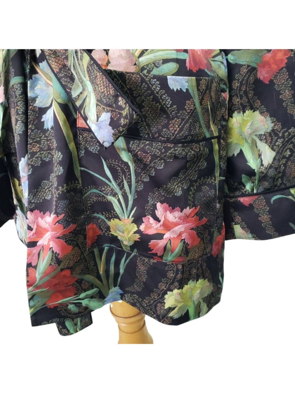 Off-White $2625 Black Floral Belted Smoking Jacket Maximalism Robe Virgil Abloh - Picture 13 of 16